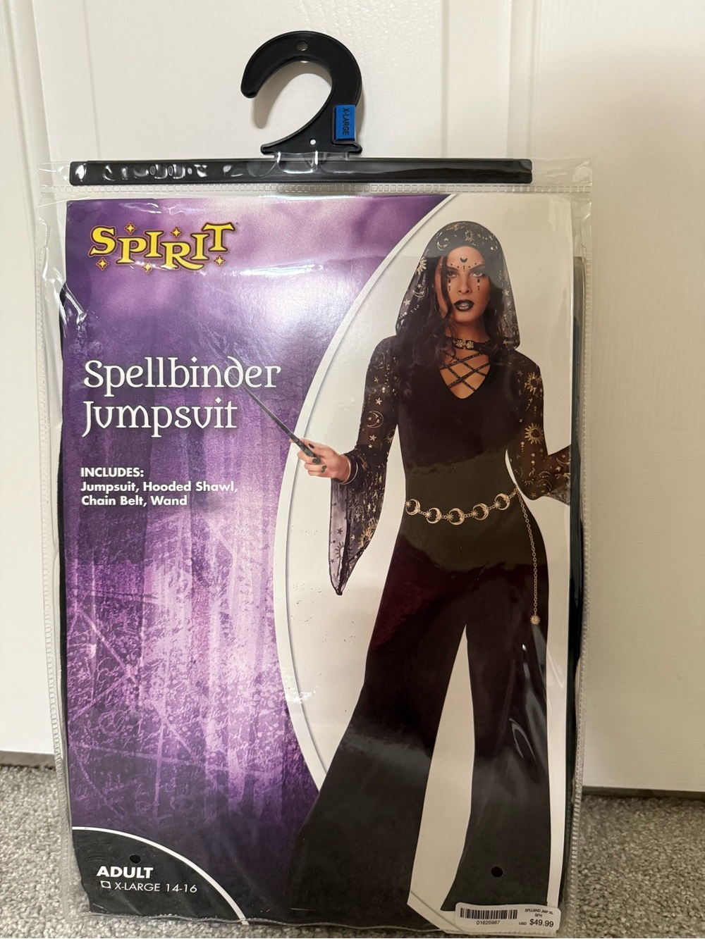 Halloween Spirit Black Spellbinder Jumpsuit with Chain Belt